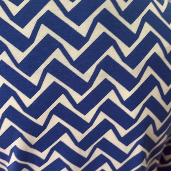 Diane von Furstenberg DVF Reina Blue White Zig Zag Geometric Mini Dress Size 8 - Picture 9 of 9